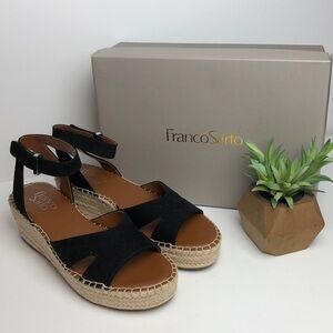 NEW Franco Sarto Penne Black Platform Wedges 6.5